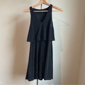 Express Black Glitter Midi Dress